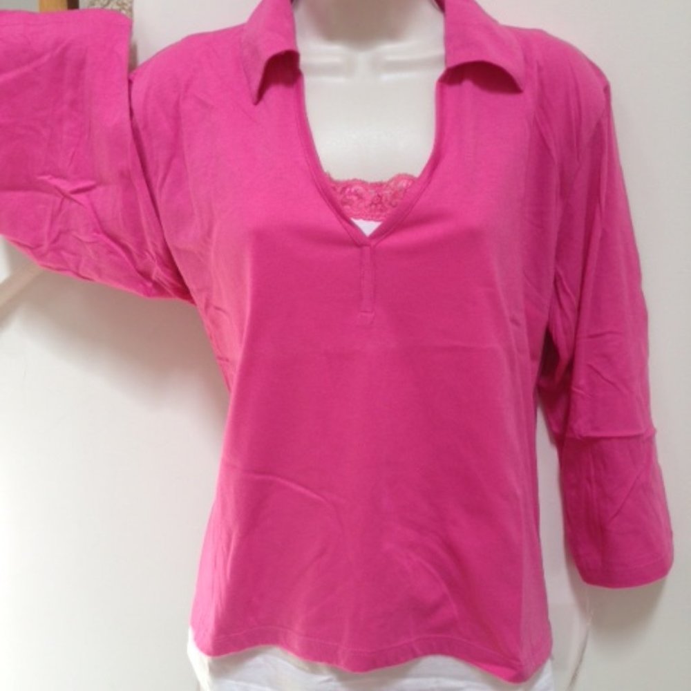 JASON MAXWELL Double Layer Top, Size M, 60% COTTON, 40% Polyester